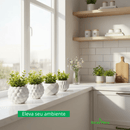 6 Vasos Decorativos em Gesso com Plantas Artificiais - | Souza Plena