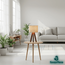 Abajur de Madeira Rústico – Tripé Mesa (Bivolt) - | Souza Plena