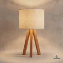 Abajur de Madeira Rústico – Tripé Mesa (Bivolt) - | Souza Plena