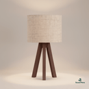 Abajur de Madeira Rústico – Tripé Mesa (Bivolt) - | Souza Plena