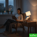 Abajur de Mesa Robô em Madeira - Abajur de mesa | Souza Plena