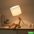 Abajur de Mesa Robô em Madeira - Abajur de mesa | Souza Plena