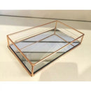 Bandeja Decorativa de Espelho com Hastes Douradas - | Souza Plena