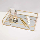 Bandeja Decorativa de Espelho com Hastes Douradas - | Souza Plena