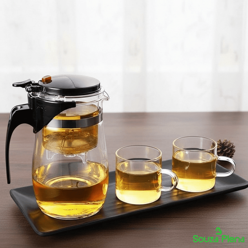 Bule Infusor TeaGlass™ – Chá Quente, Rápido e com Estilo - Bule de Chá Infusor | Souza Plena