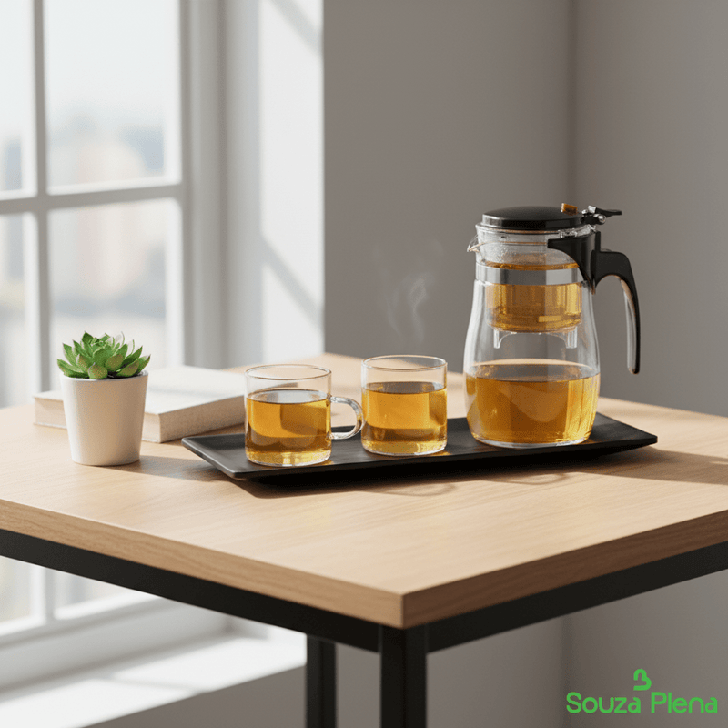 Bule Infusor TeaGlass™ – Chá Quente, Rápido e com Estilo - Bule de Chá Infusor | Souza Plena