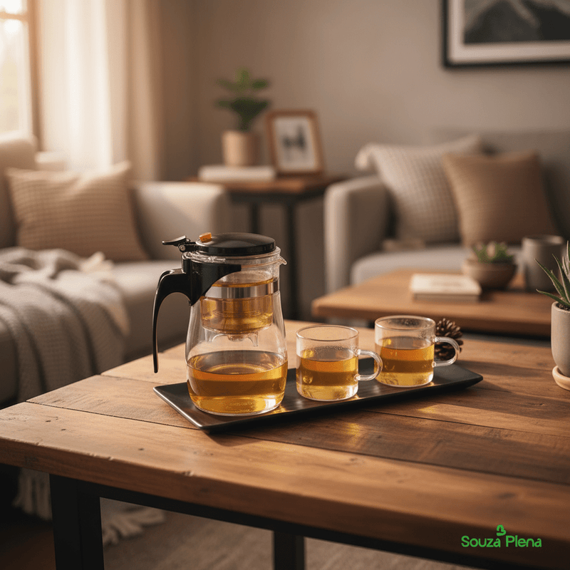 Bule Infusor TeaGlass™ – Chá Quente, Rápido e com Estilo - Bule de Chá Infusor | Souza Plena