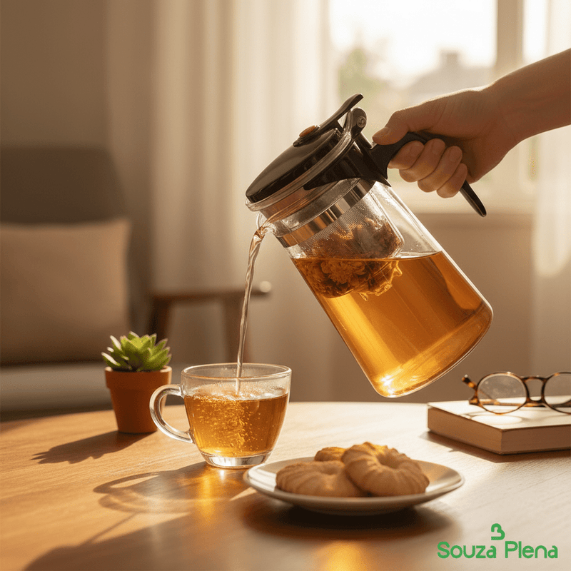 Bule Infusor TeaGlass™ – Chá Quente, Rápido e com Estilo - Bule de Chá Infusor | Souza Plena