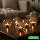 Castiçal De Vidro Redondo, Suporte De Vela - Plena - Aromaterapia | Souza Plena