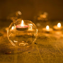 Castiçal De Vidro Redondo, Suporte De Vela - Plena - Aromaterapia | Souza Plena