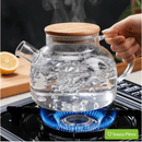 Chaleira de Vidro Borossilicato com Tampa de Bambu - | Souza Plena