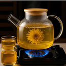 Chaleira de Vidro Borossilicato com Tampa de Bambu - | Souza Plena