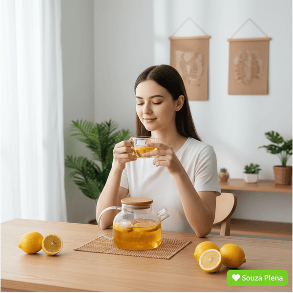 Chaleira de Vidro Borossilicato com Tampa de Bambu - | Souza Plena