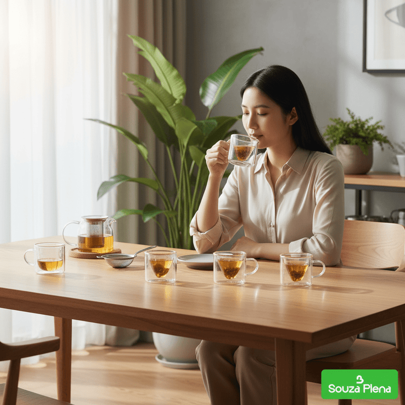 Conjunto com 6 Xícaras de Vidro Duplo - Casa e Decoração | Souza Plena