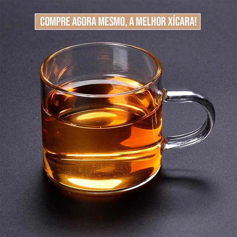 Conjunto com 6 Xícaras de Vidro Duplo - Casa e Decoração | Souza Plena