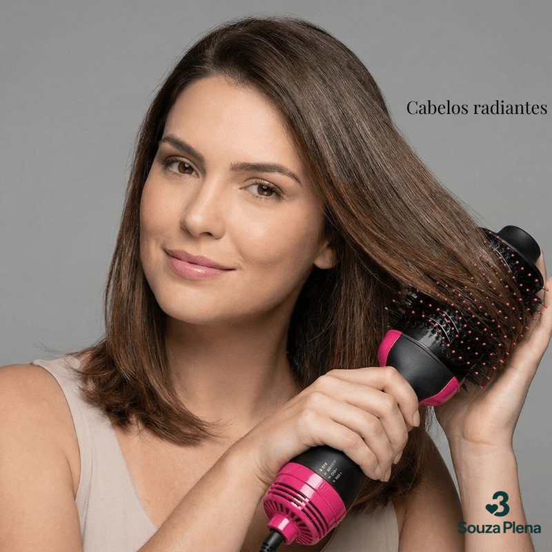 Escova Secadora 3 em 1 – Seca, Alisa e Modela | Souza Plena - | Souza Plena