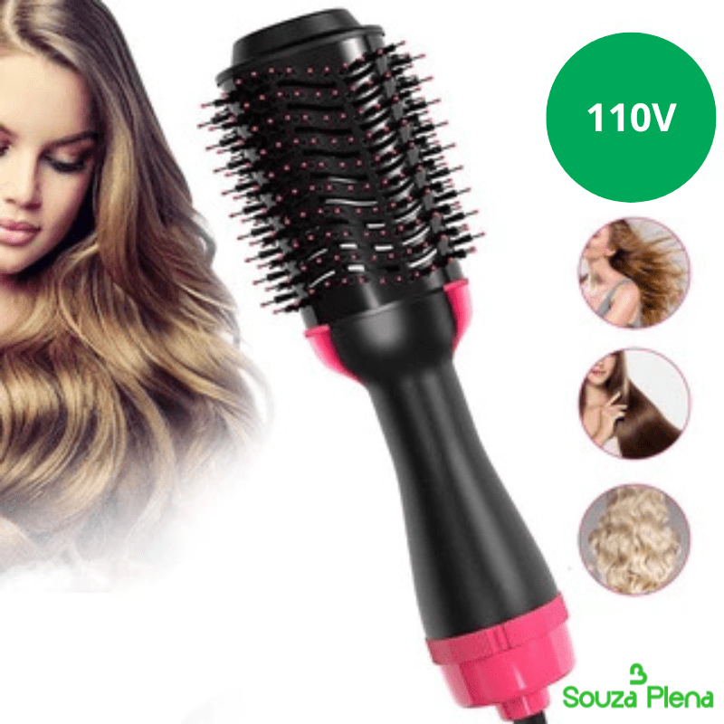 Escova Secadora 3 em 1 secando cabelo – Souza Plena