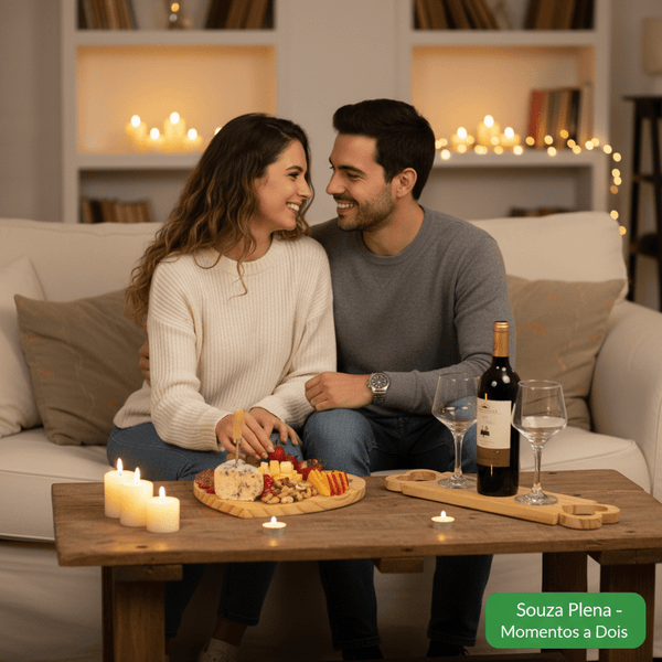 Kit Tábua de Frios + Porta - Vinho Coração Plena™ - | Souza Plena