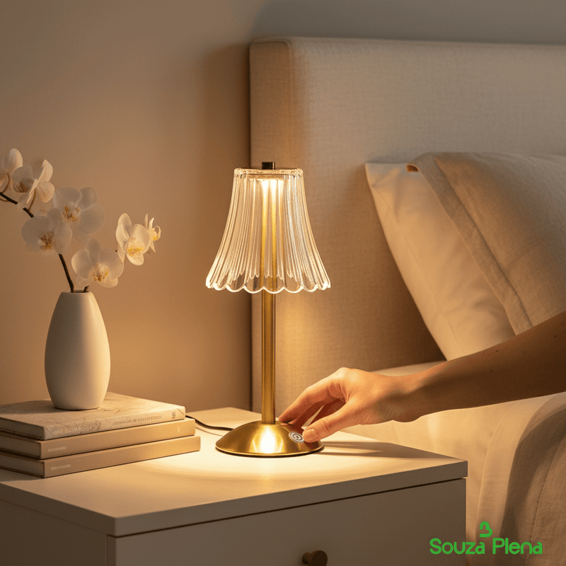 Luminária de Luxo™ – 3 Luzes LED - Abajur de mesa | Souza Plena
