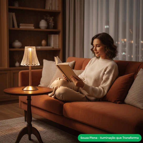 Luminária de Luxo™ – 3 Luzes LED - Abajur de mesa | Souza Plena