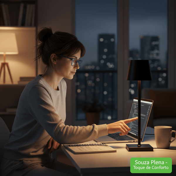 Luminária LED Touch - 3 Cores de Luz - | Souza Plena