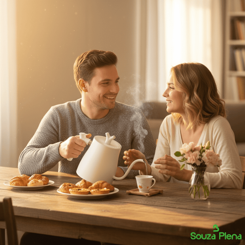 TeaCraft™ – Chaleira Plena Inox Escovado - Bule de Café | Souza Plena