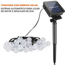 Varal de luzes led solar, luz natal - | Souza Plena
